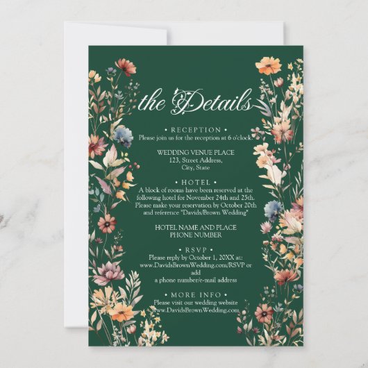 Invitation Fleur sauvage Leaf Fall in Love and Details Mariag (Dos)