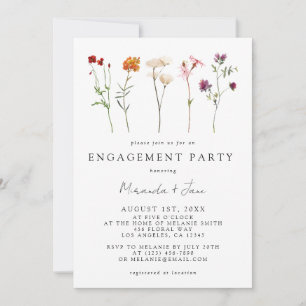Invitation Fleur sauvage Lesbian Pride Floral Engagement Part