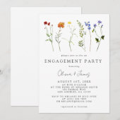 Invitation Fleur sauvage LGBT Gay pride Floral Engagement Par (Devant / Derrière)