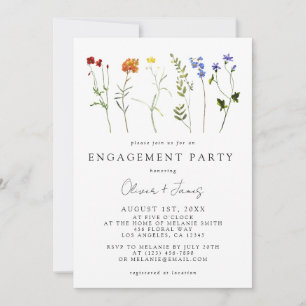 Invitation Fleur sauvage LGBT Gay pride Floral Engagement Par