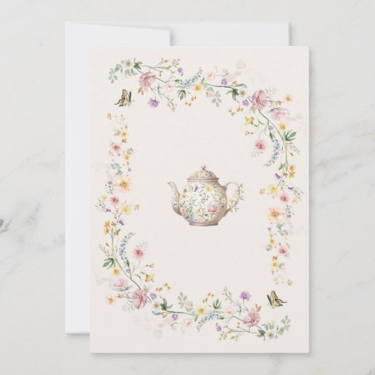 Invitation Fleur sauvage Love est brasser Tea Party Fête des (Dos)