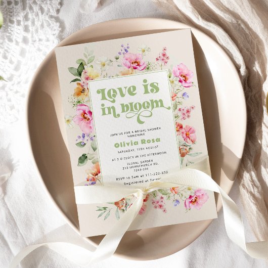 Invitation Fleur sauvage Love est en fleurs nuptiale douche