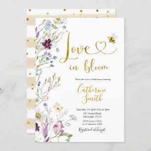 Invitation Fleur sauvage Love in Bloom Fête des mariées Invit