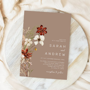 Invitation Fleur sauvage lunatique Mariage de fleurs séchée