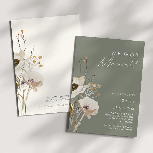 Invitation Fleur sauvage lunatique   Sage Elopement Faire-par