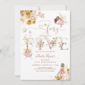 Invitation Fleur sauvage magique Fairy Butterfly 5e anniversa (Devant)