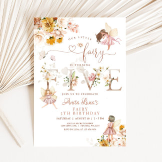 Invitation Fleur sauvage magique Fairy Butterfly 5e anniversa