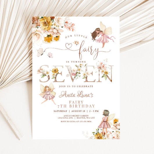 Invitation Fleur sauvage magique Fairy Butterfly 7e anniversa