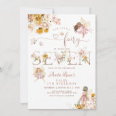 Invitation Fleur sauvage magique Fairy Butterfly 7e anniversa (Devant)