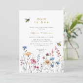 Invitation Fleur sauvage Maman À Être Meadow Baby shower (Debout devant)