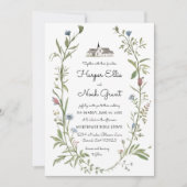 Invitation Fleur sauvage Manor Écrit à la main Moderne Chic M (Devant)