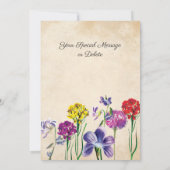 Invitation Fleur sauvage manuscrite multi-usage (Dos)