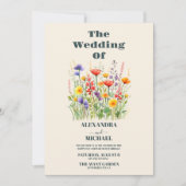 Invitation Fleur sauvage Mariage Boho Pays Floral (Devant)