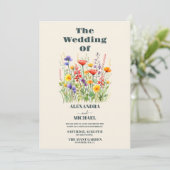 Invitation Fleur sauvage Mariage Boho Pays Floral (Debout devant)