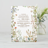 Invitation Fleur sauvage Mariage Boho Pays Mariage Floral (Debout devant)