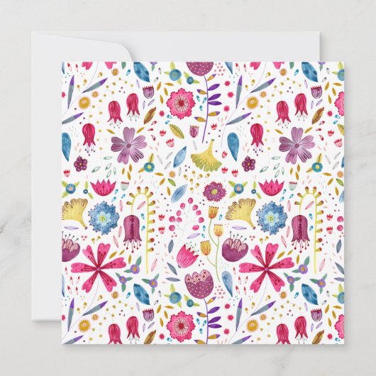 Invitation Fleur sauvage Mariage d'aquarelle moderne (Dos)