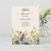 Invitation Fleur sauvage Mariage Fête des mariées florale rus (Debout devant)