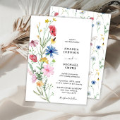Invitation Fleur sauvage Mariage Floral Rustique