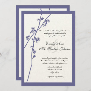Invitation Fleur sauvage Mariage foncé à crémaillère violet