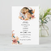 Invitation Fleur sauvage Mariage Inviter Modèle, Mariage phot (Debout devant)