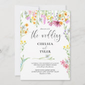 Invitation Fleur sauvage Mariage Joli Nom Floral Cadre (Devant)