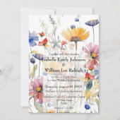 Invitation Fleur sauvage Mariage Rustic Country Aquarelle (Devant)