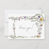 Invitation Fleur sauvage Mariage Rustic Country Bridesmade (Dos)