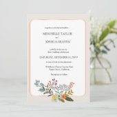 Invitation Fleur sauvage Mariage Rustique Floral Photo Invita (Debout devant)