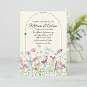 Invitation Fleur sauvage Mariage violet de luxe violet (Debout devant)