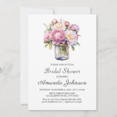 Invitation Fleur sauvage Mason Jar Fête des mariées rustique (Devant)