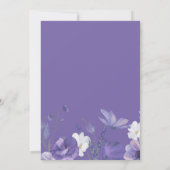 Invitation Fleur sauvage Mauve Rustique violet Mariage (Dos)