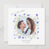 Invitation Fleur sauvage mauve violet enregistrer la date car (Devant)
