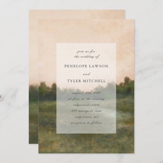 Invitation Fleur sauvage Meadow (Devant / Derrière)