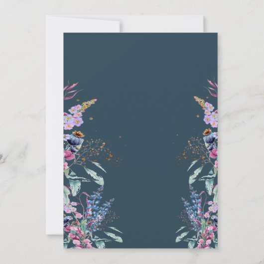 Invitation Fleur sauvage Meadow Baby dans le Baby shower en f (Dos)