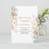 Invitation Fleur sauvage Meadow Baby in Bloom Baby shower séc (Debout devant)