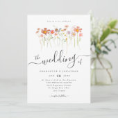 Invitation Fleur sauvage Meadow Boho Elegant Script Photo (Debout devant)