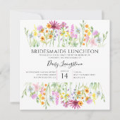 Invitation Fleur sauvage Meadow Bridesmaitres Déjeuner (Devant)