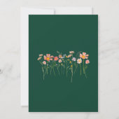 Invitation Fleur sauvage Meadow Élégant Script Dark Green & G (Dos)