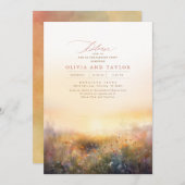Invitation Fleur sauvage Meadow Elegant Summer Engagement Par (Devant / Derrière)