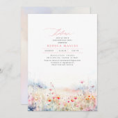 Invitation Fleur sauvage Meadow Élégante fête d'été (Devant / Derrière)