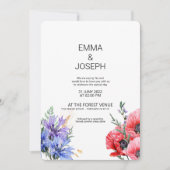 Invitation Fleur sauvage Meadow été bleu Mariage moderne (Devant)