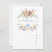 Invitation Fleur sauvage Meadow | Floral Mariage Crest RSVP (Devant)