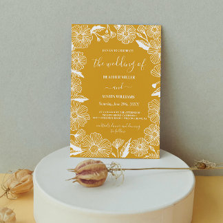 Invitation Fleur sauvage Meadow Garden Mariage Botanique