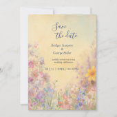 Invitation Fleur sauvage Meadow Grange Mariage sans danger da (Devant)
