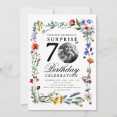 Invitation Fleur sauvage Meadow Photo SURPRISE 70e anniversai (Devant)