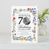 Invitation Fleur sauvage Meadow Photo SURPRISE 70e anniversai (Debout devant)