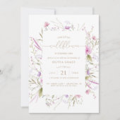Invitation Fleur sauvage Meadow | Premier anniversaire (Devant)