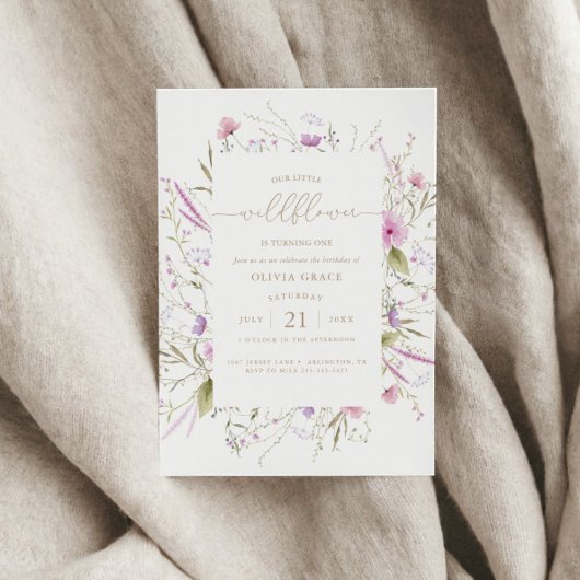 Invitation Fleur sauvage Meadow | Premier anniversaire