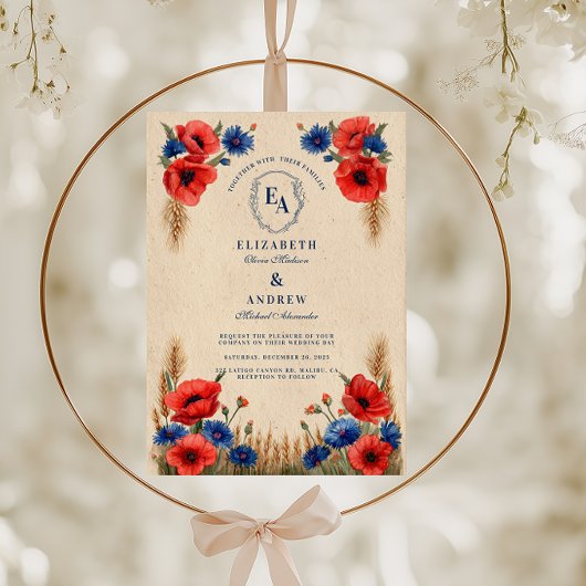 Invitation Fleur sauvage Meadow Rustic Mariage