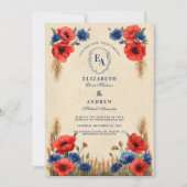 Invitation Fleur sauvage Meadow Rustic Mariage (Devant)